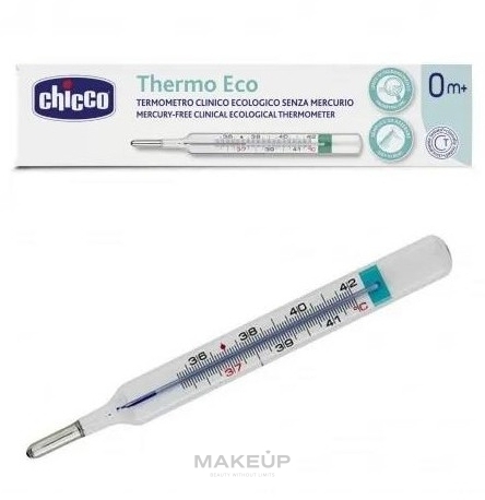 Chicco Thermoeco Termometro Vetro - Umweltfreundliches klinisches Thermometer ohne Quecksilber